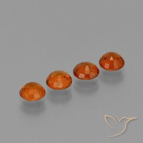 Gemme di Granato spessartite Arancione rossastra naturale da 2.40 ct, Rotondo, VS