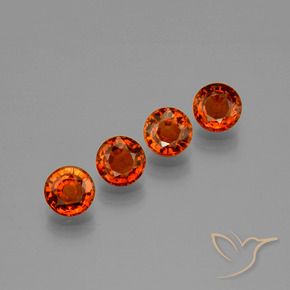 Gemme di Granato spessartite Arancia Fuoco naturale da 2.23 ct, Rotondo, VVS-VS