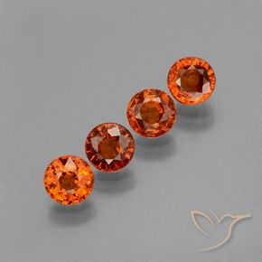 Gemme di Granato spessartite Arancione rossastra naturale da 2.15 ct, Rotondo, VS
