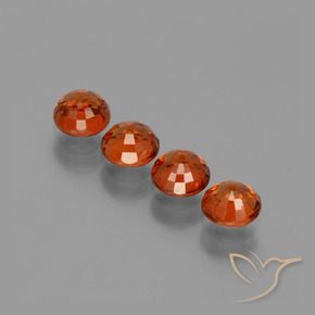 Gemme di Granato spessartite Arancione rossastra naturale da 2.15 ct, Rotondo, VS