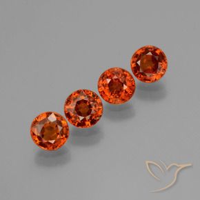 Gemme di Granato spessartite Rosso Scuro Medio naturale da 2.84 ct, Rotondo, VS