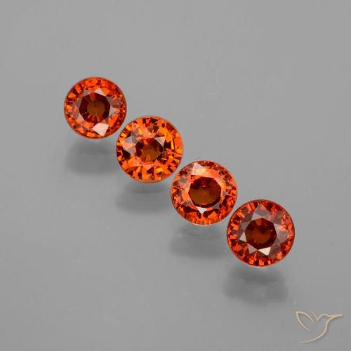 2.73ctw Naturale Rosso brillante Granato spessartite, Rotondo, VVS-VS