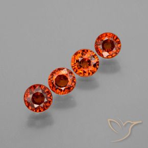 Gemme di Granato spessartite Rosso brillante naturale da 2.73 ct, Rotondo, VVS-VS