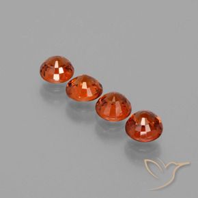 Gemme di Granato spessartite Rosso brillante naturale da 2.73 ct, Rotondo, VVS-VS
