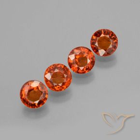Gemme di Granato spessartite Arancio caldo naturale da 2.97 ct, Rotondo, VS