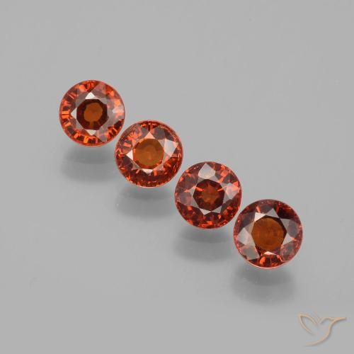 2.93ctw Naturale Arancione rossastra Granato spessartite, Rotondo, VVS-VS