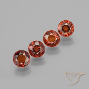Gemme di Granato spessartite Arancione rossastra naturale da 2.93 ct, Rotondo, VVS-VS