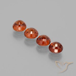 Gemme di Granato spessartite Arancione rossastra naturale da 2.93 ct, Rotondo, VVS-VS