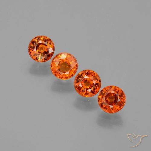 2.40ctw Naturale Arancio Medio Granato spessartite, Rotondo, VS