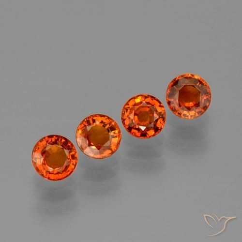 2.32ctw Naturale Arancia Fuoco Granato spessartite, Rotondo, VVS-VS