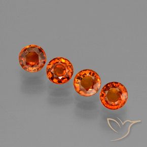 Gemme di Granato spessartite Arancia Fuoco naturale da 2.32 ct, Rotondo, VVS-VS