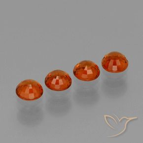 Gemme di Granato spessartite Arancia Fuoco naturale da 2.32 ct, Rotondo, VVS-VS