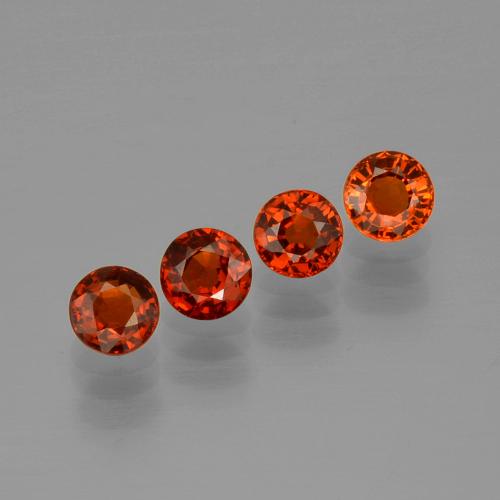 Gemme di Granato spessartite Rosso caramella naturale da 2.20 ct, Taglio rotondo, VVS-VS