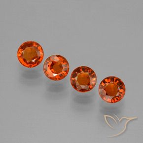 Gemme di Granato spessartite Rosso medio naturale da 2.79 ct, Rotondo, VVS-VS