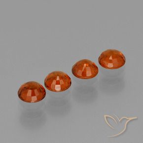 Gemme di Granato spessartite Rosso medio naturale da 2.79 ct, Rotondo, VVS-VS