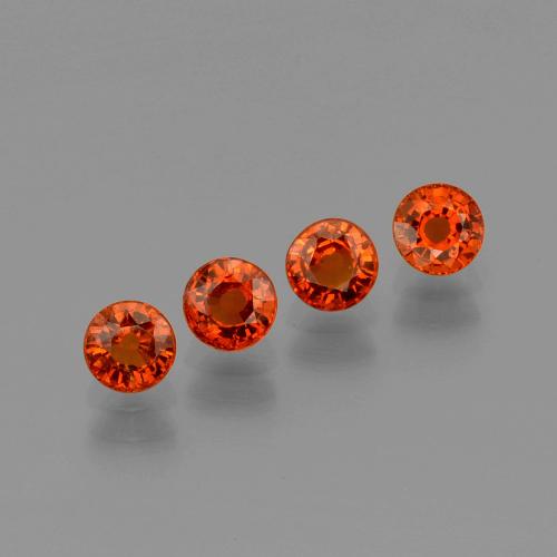 Granato spessartite naturale rosso da 1,90 ct, taglio rotondo, VVS-VS