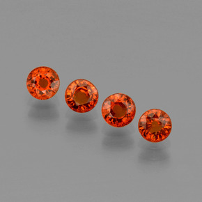 Granato spessartite naturale rosso da 1,90 ct, taglio rotondo, VVS-VS