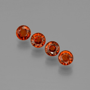 Granato spessartite naturale rosso da 1,89 ct, taglio rotondo, VVS-VS