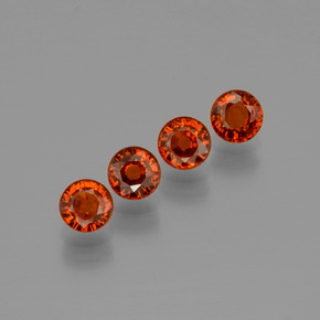 Granato spessartite naturale rosso da 1,89 ct, taglio rotondo, VVS-VS