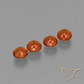 Gemme di Granato spessartite Rosso caramella naturale da 1.84 ct, Rotondo, VVS-VS