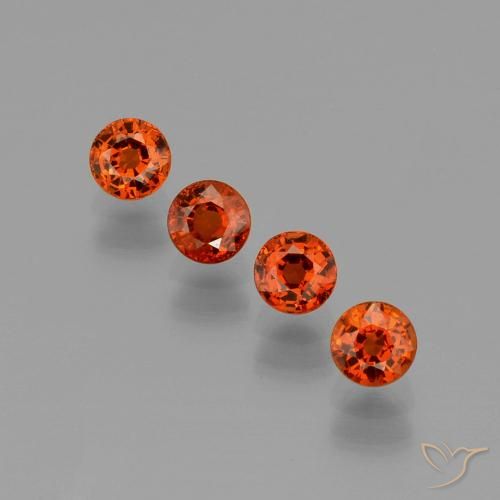 1.97ctw Naturale Arancio Medio Granato spessartite, Rotondo, VVS-VS