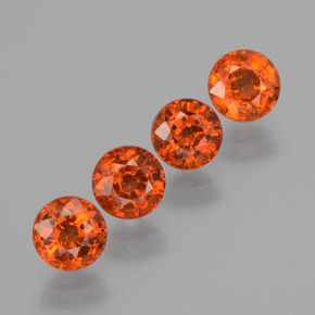 Granato spessartite naturale arancione da 3,08 ct, taglio rotondo, VS