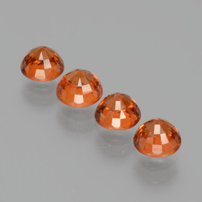 Granato spessartite naturale arancione da 3,08 ct, taglio rotondo, VS