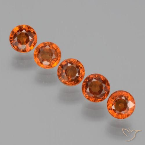2.53ctw Naturale Arancia Fuoco Granato spessartite, Rotondo, VS
