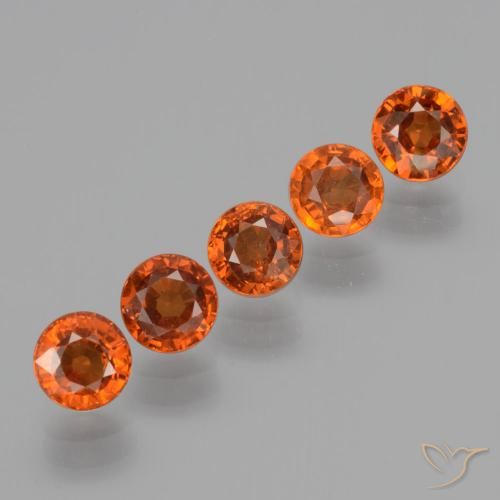 Gemme di Granato spessartite Arancia Fuoco naturale da 2.53 ct, Rotondo, VS