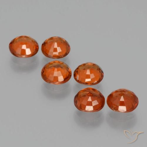 Gemme di Granato spessartite Rosso intenso naturale da 2.90 ct, Rotondo, VVS-VS