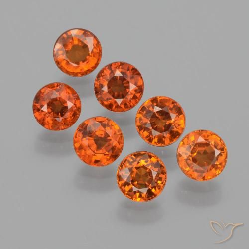 3.64ctw Naturale Arancio Medio Granato spessartite, Rotondo, VS