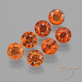 Gemme di Granato spessartite Arancio Medio naturale da 3.64 ct, Rotondo, VS