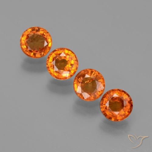 1.70ctw Naturale Arancione brillante Granato spessartite, Rotondo, VS