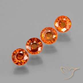Gemme di Granato spessartite Arancione Ambra naturale da 2.23 ct, Rotondo, VS
