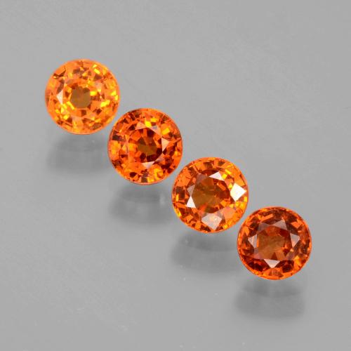 Gemme di granato spessartite arancio medio naturale da 2,09 ct, taglio rotondo, VS