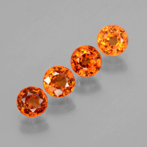 Gemme di granato spessartite arancio medio naturale da 2,09 ct, taglio rotondo, VS