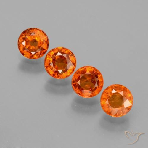 1.90ctw Naturale Arancio Medio Granato spessartite, Rotondo, VS