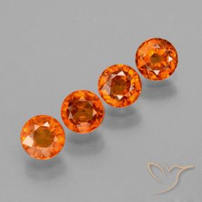 Gemme di Granato spessartite Arancio Medio naturale da 1.90 ct, Rotondo, VS