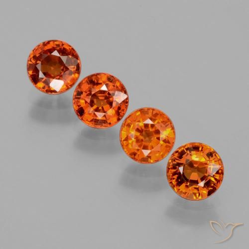2.89ctw Naturale Arancia Fuoco Granato spessartite, Rotondo, VS
