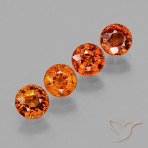 Gemme di Granato spessartite Arancia Fuoco naturale da 2.89 ct, Rotondo, VS