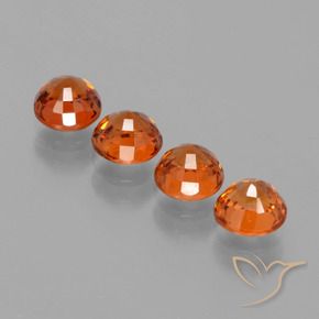 Gemme di Granato spessartite Arancia Fuoco naturale da 2.89 ct, Rotondo, VS