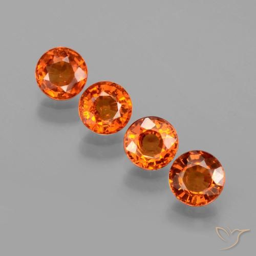 2.14ctw Naturale Arancione Ambra Granato spessartite, Rotondo, VS