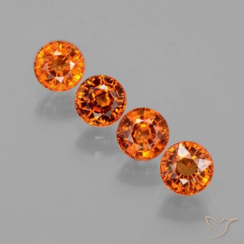 2.51ctw Naturale Arancione Ambra Granato spessartite, Rotondo, VS