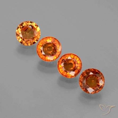 2.09ctw Naturale Arancio Medio Granato spessartite, Rotondo, VVS-VS