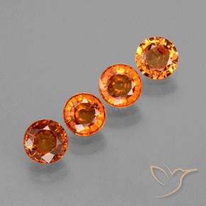 Gemme di Granato spessartite Arancio Medio naturale da 2.09 ct, Rotondo, VVS-VS