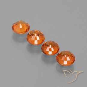 Gemme di Granato spessartite Arancio Medio naturale da 2.09 ct, Rotondo, VVS-VS