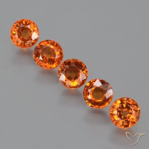 2.24ctw Naturale Arancio Medio Granato spessartite, Rotondo, VS
