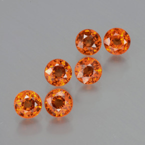 Granato spessartite naturale arancione da 2,36 ct, taglio rotondo, VS