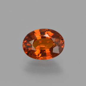 Granato spessartite Rosso fuoco naturale da 1.11 ct, Taglio ovale, VS