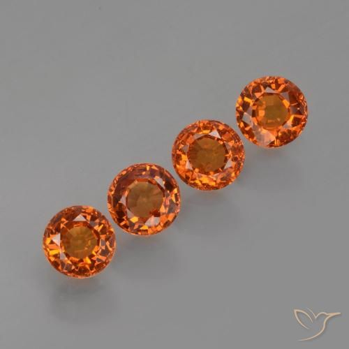 Gemme di Granato spessartite Arancia Fuoco naturale da 1.93 ct, Rotondo, VVS-VS